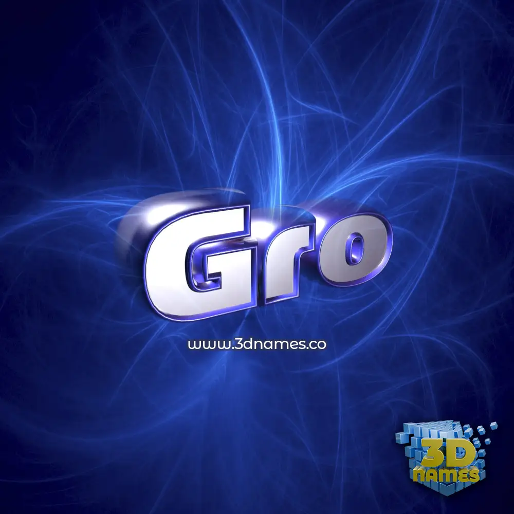 gro in Plasma style - 3D name wallpaper