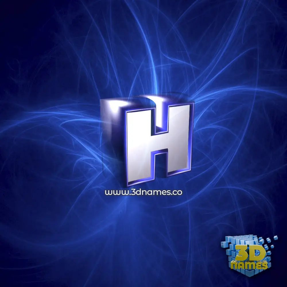h in Plasma style - 3D name wallpaper