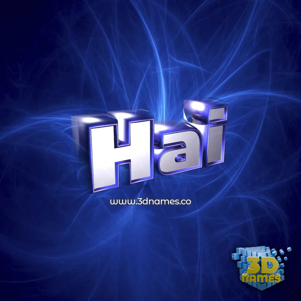 hai in Plasma style - 3D name wallpaper