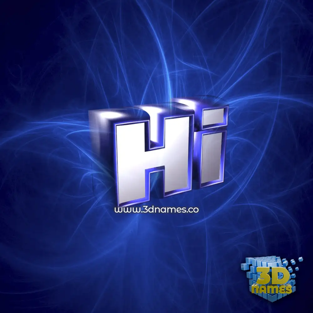 hi in Plasma style - 3D name wallpaper