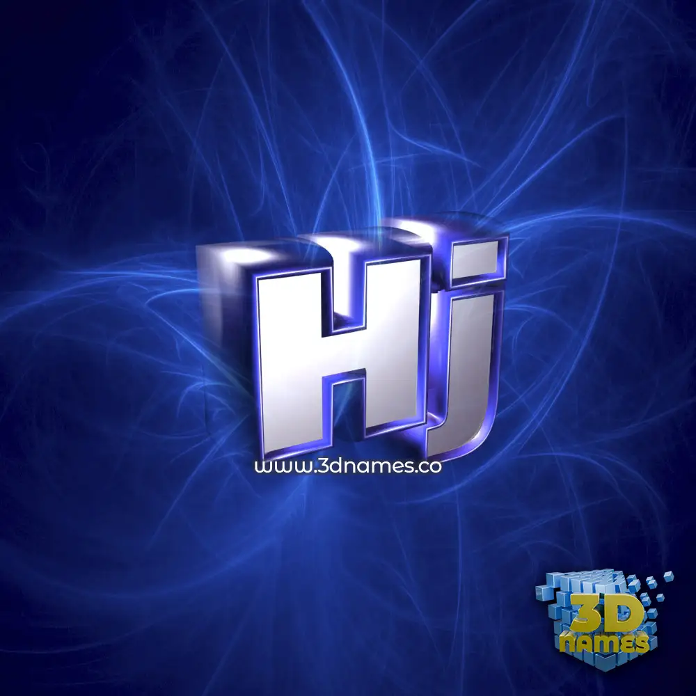 hj in Plasma style - 3D name wallpaper