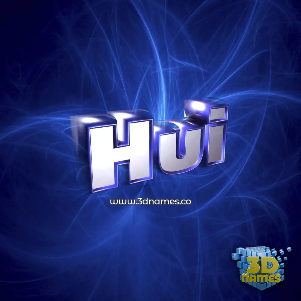 hui in Plasma style - 3D name wallpaper