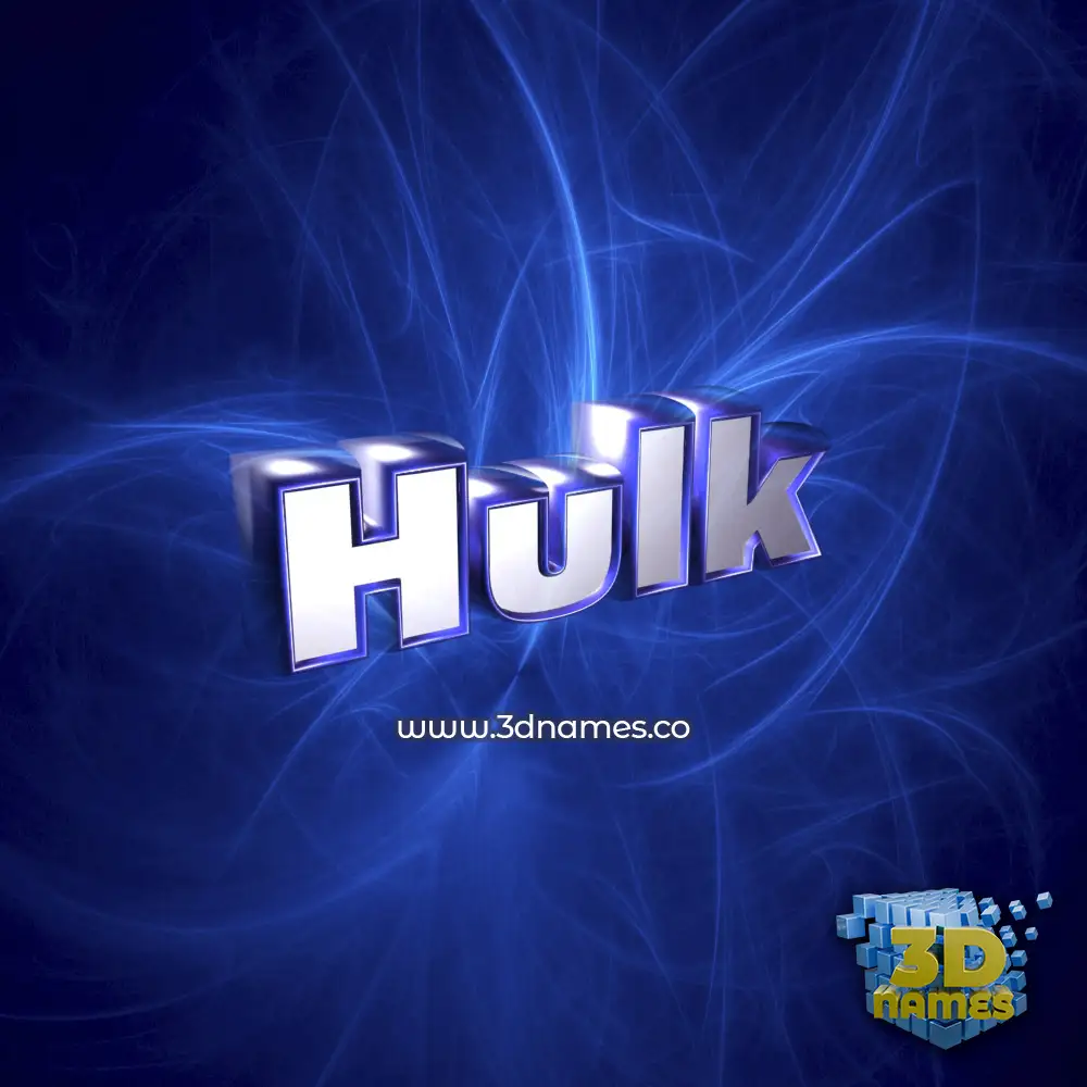 hulk in Plasma style - 3D name wallpaper