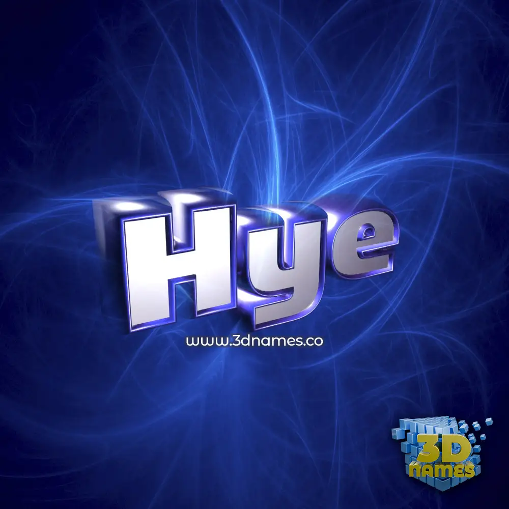 hye in Plasma style - 3D name wallpaper