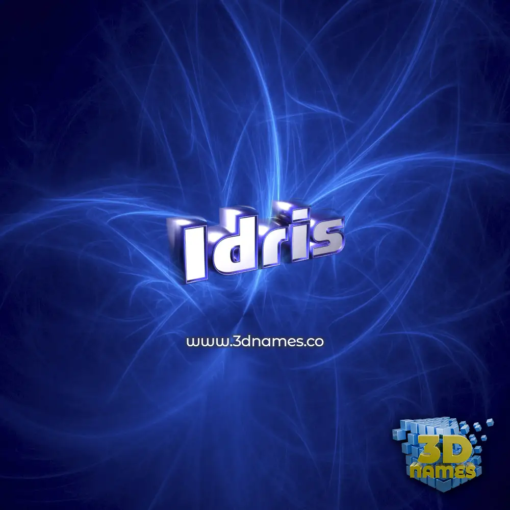 idris in Plasma style - 3D name wallpaper