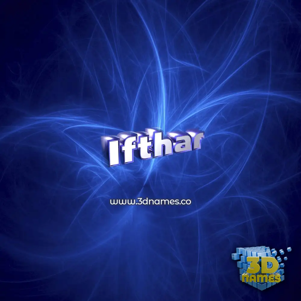 ifthar in Plasma style - 3D name wallpaper