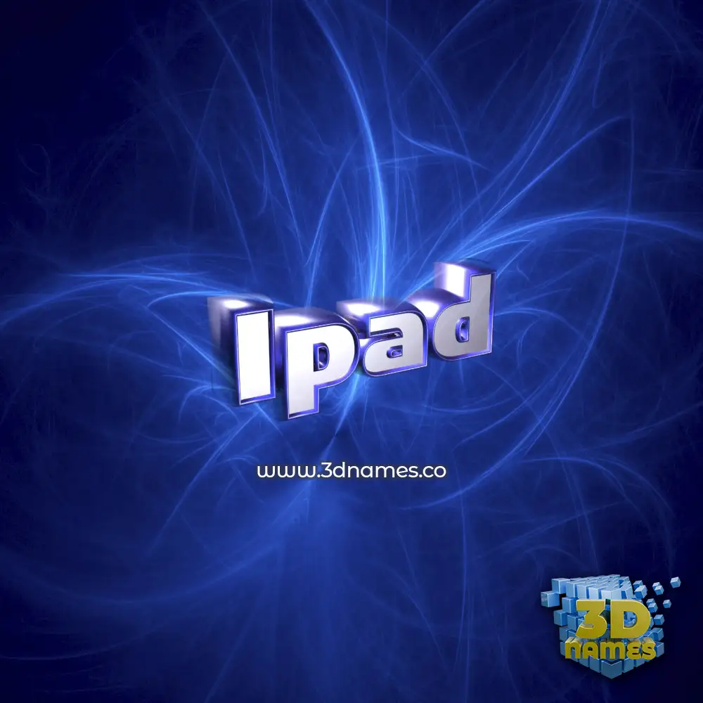 ipad in Plasma style - 3D name wallpaper