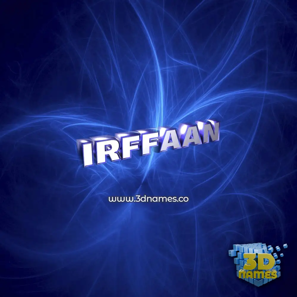 irffaan in Plasma style - 3D name wallpaper