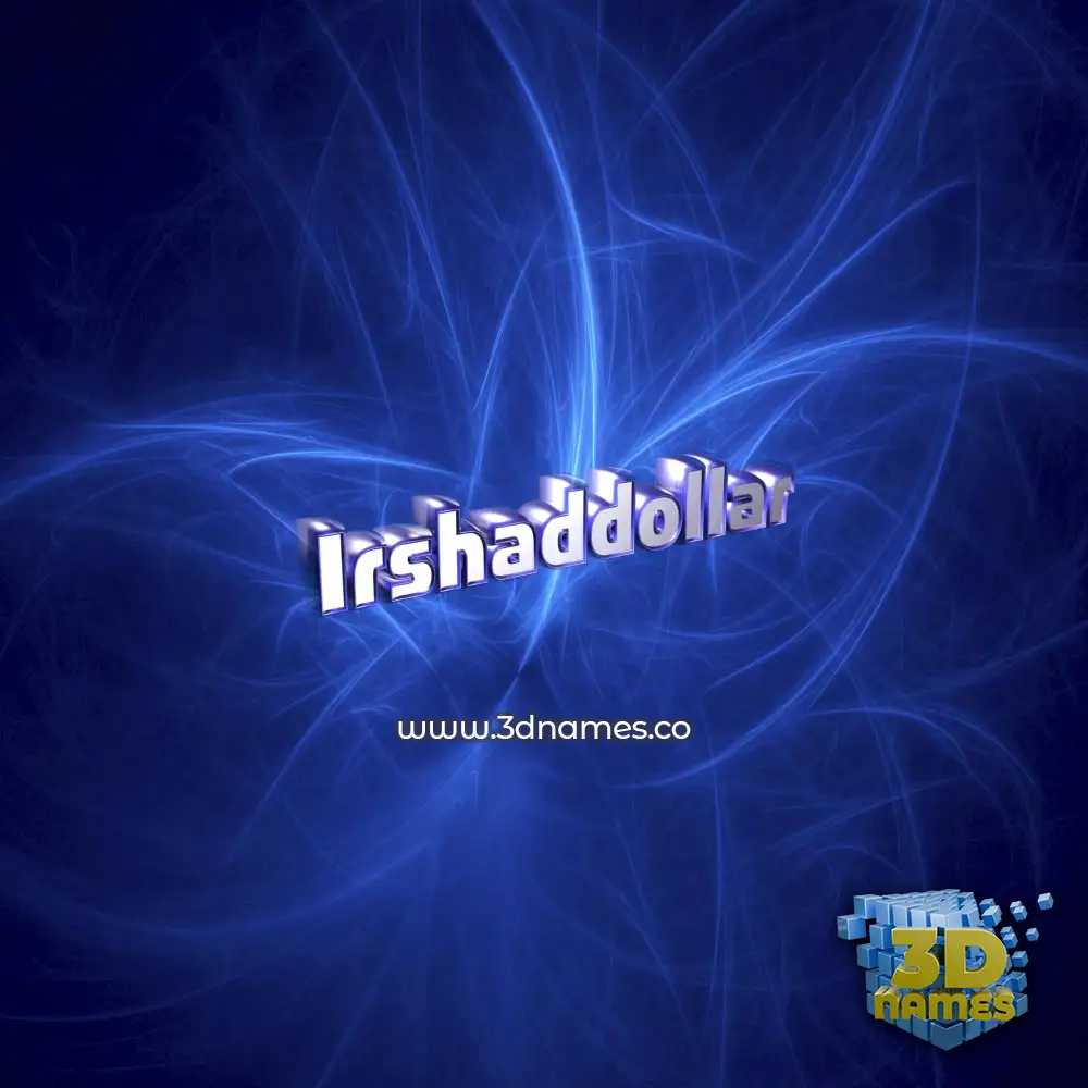 irshaddollar in Plasma style - 3D name wallpaper