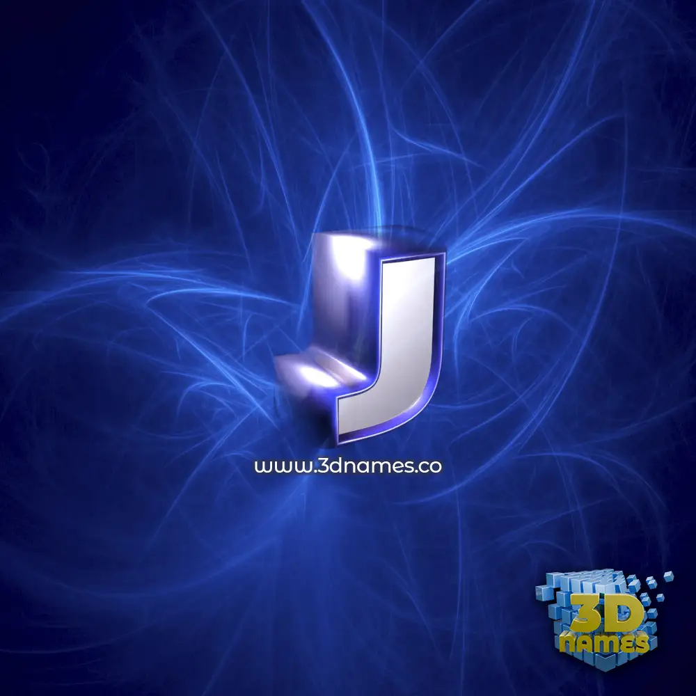j in Plasma style - 3D name wallpaper