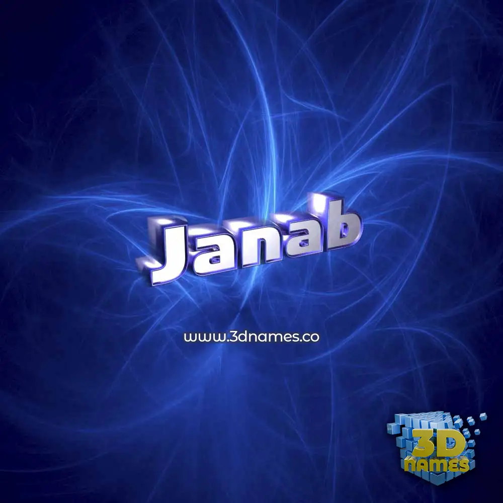 janab in Plasma style - 3D name wallpaper