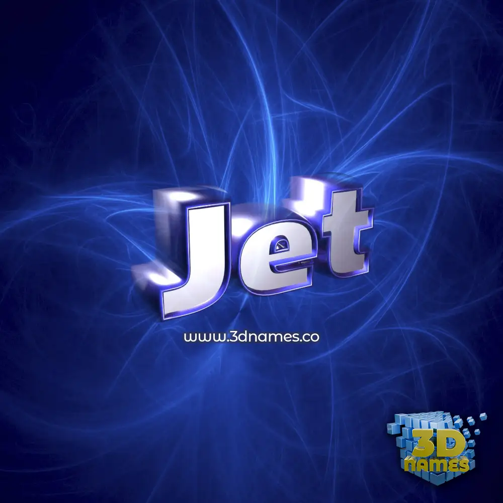 jet in Plasma style - 3D name wallpaper