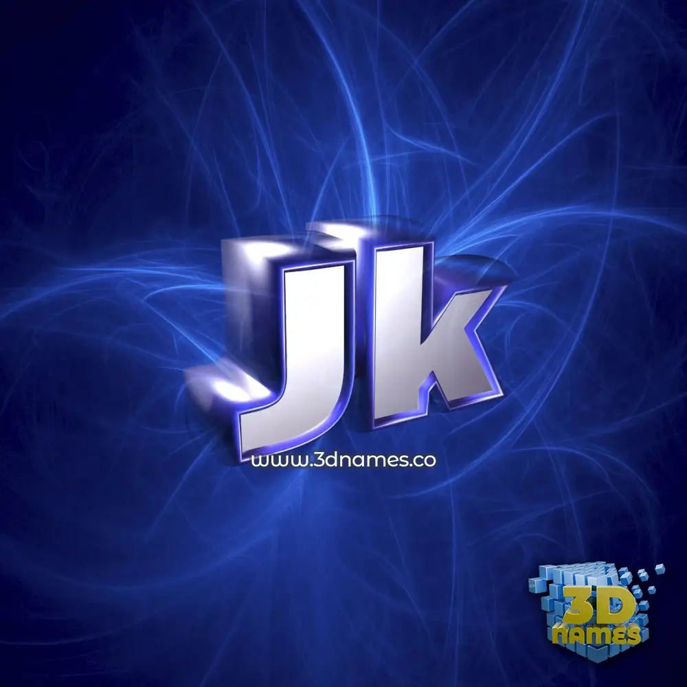jk in Plasma style - 3D name wallpaper