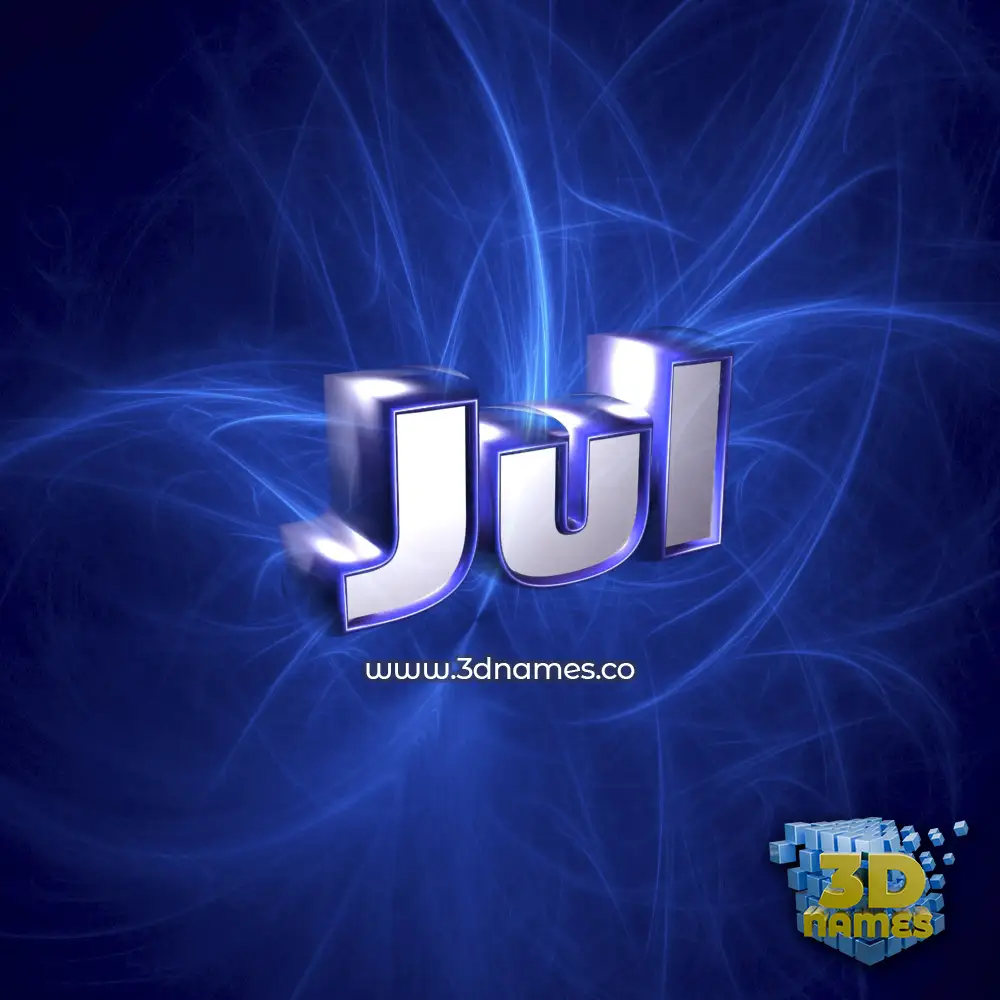 jul in Plasma style - 3D name wallpaper