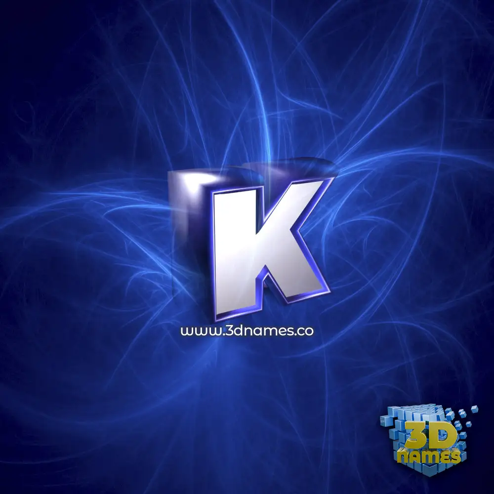 k in Plasma style - 3D name wallpaper