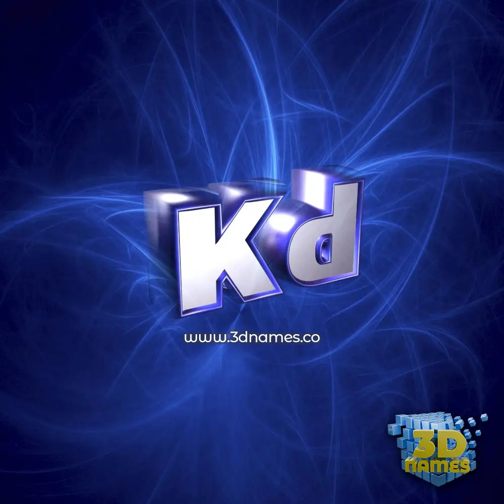 kd in Plasma style - 3D name wallpaper