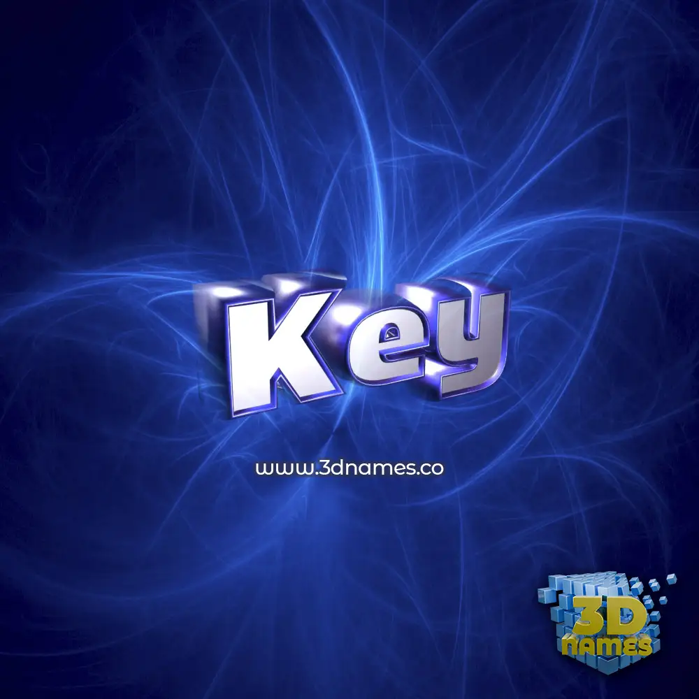 key in Plasma style - 3D name wallpaper
