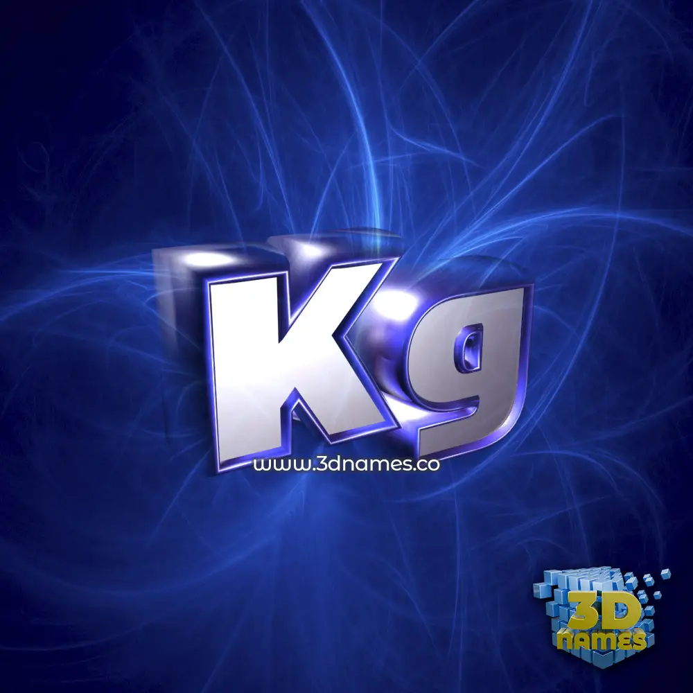 kg in Plasma style - 3D name wallpaper