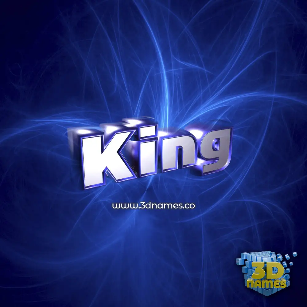 king in Plasma style - 3D name wallpaper