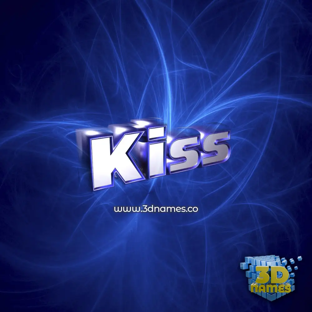 kiss in Plasma style - 3D name wallpaper