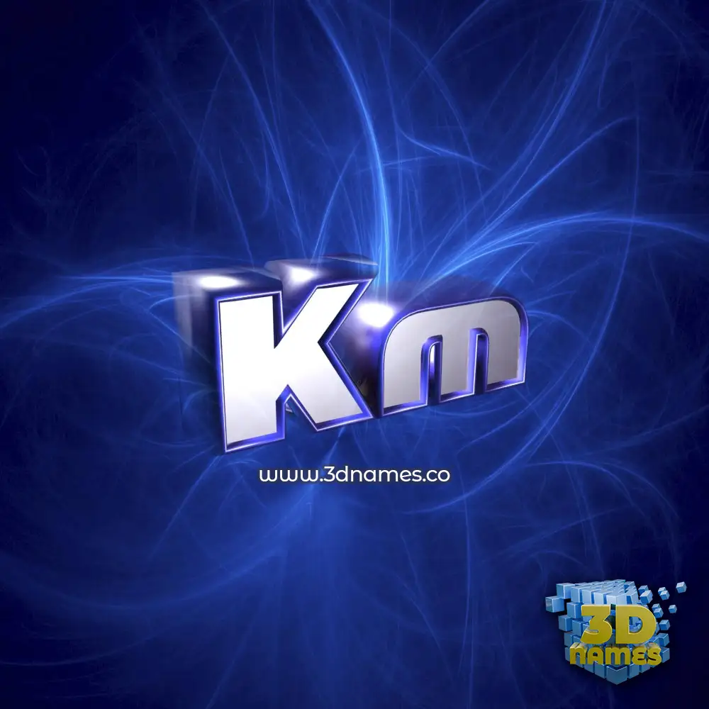 km in Plasma style - 3D name wallpaper