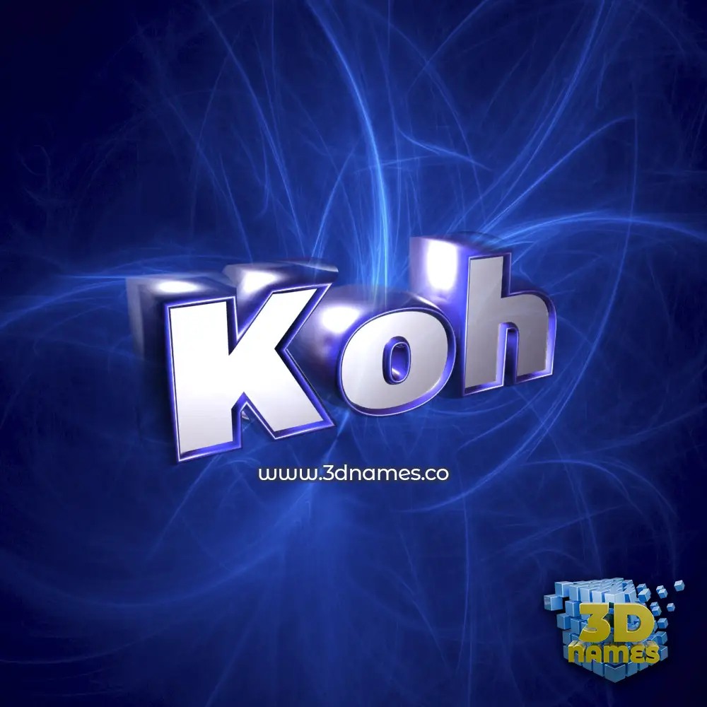 koh in Plasma style - 3D name wallpaper