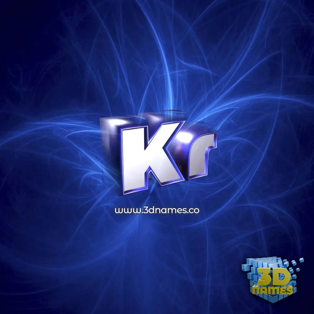 kr in Plasma style - 3D name wallpaper