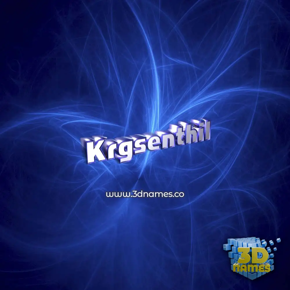 krgsenthil in Plasma style - 3D name wallpaper