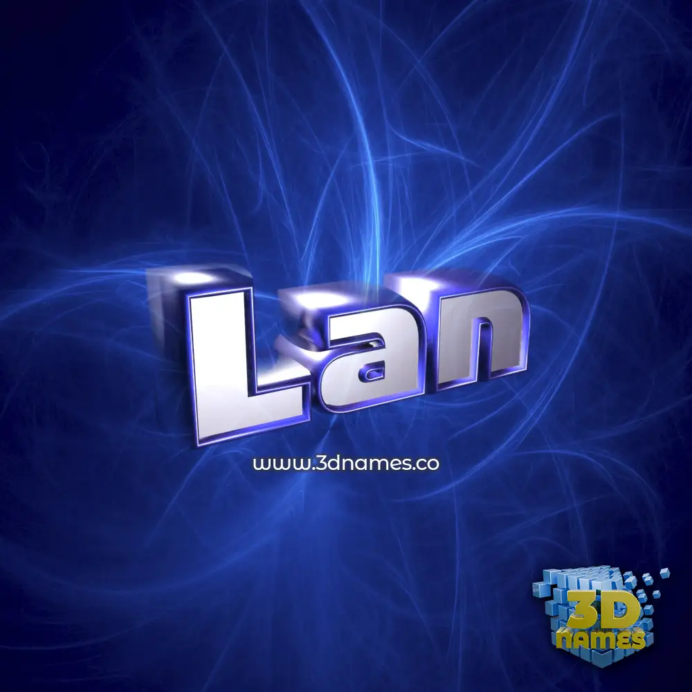 lan in Plasma style - 3D name wallpaper