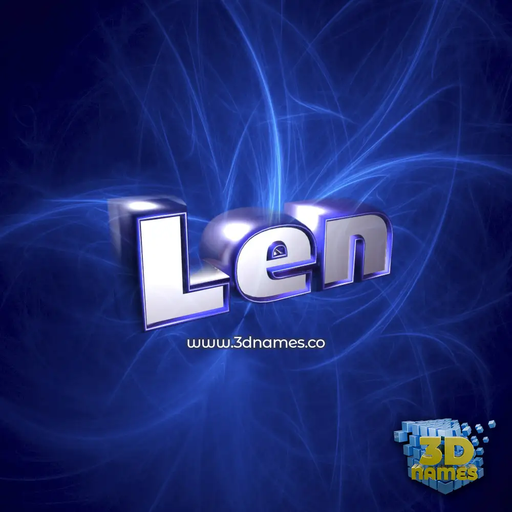 len in Plasma style - 3D name wallpaper