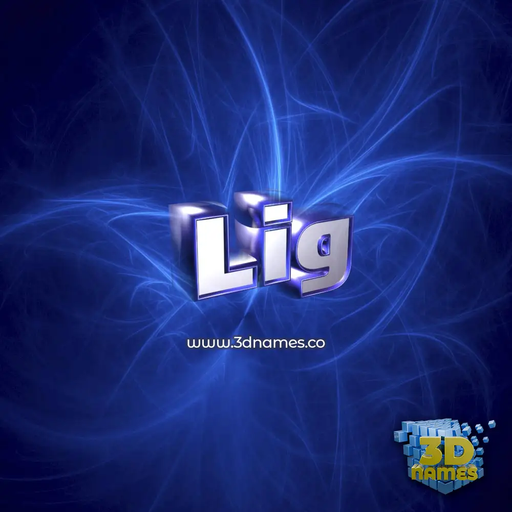 lig in Plasma style - 3D name wallpaper
