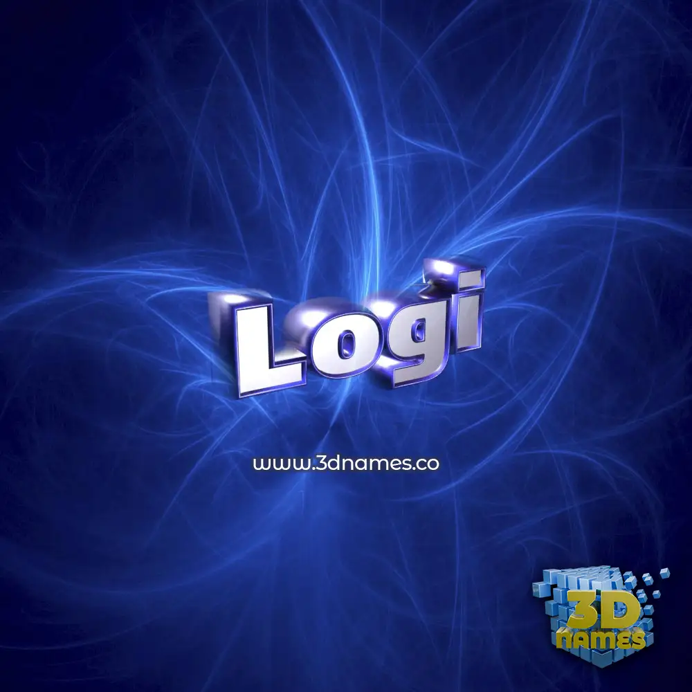 logi in Plasma style - 3D name wallpaper