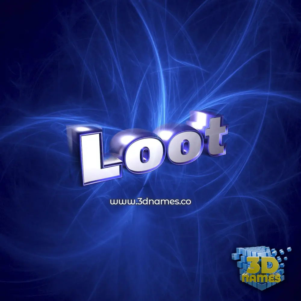 loot in Plasma style - 3D name wallpaper