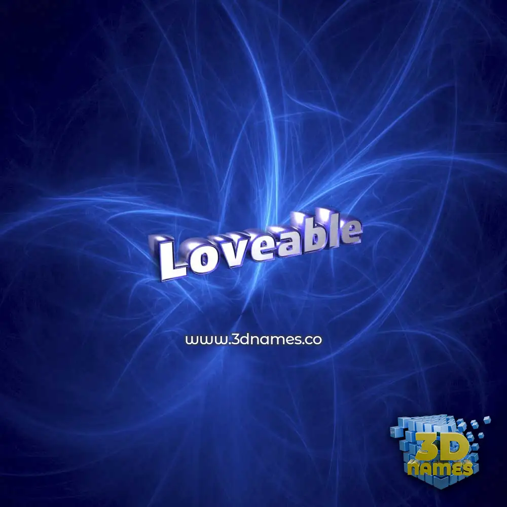 loveable in Plasma style - 3D name wallpaper