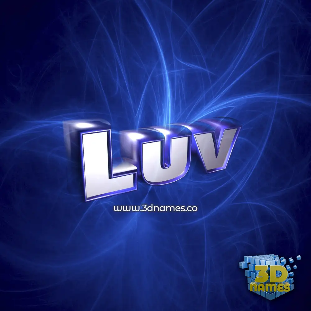luv in Plasma style - 3D name wallpaper