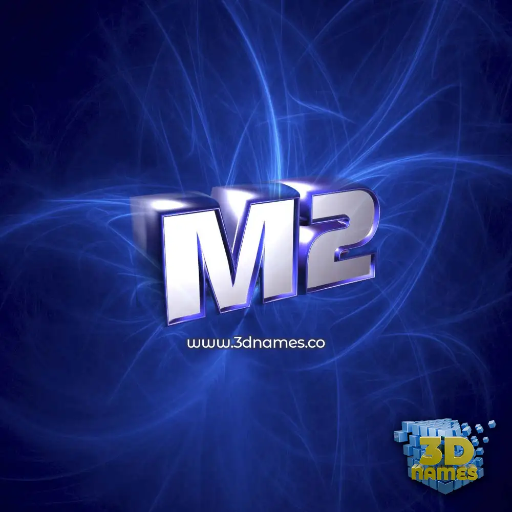 m2 in Plasma style - 3D name wallpaper