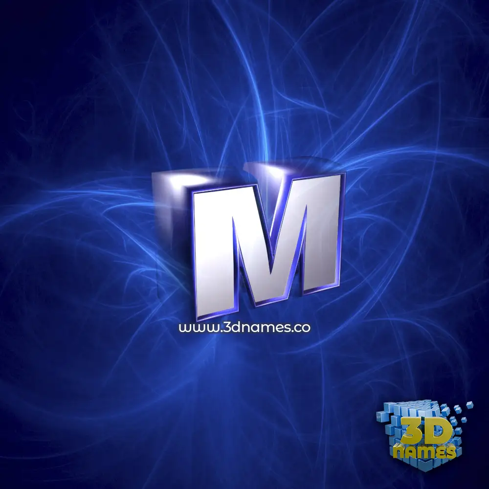 m in Plasma style - 3D name wallpaper