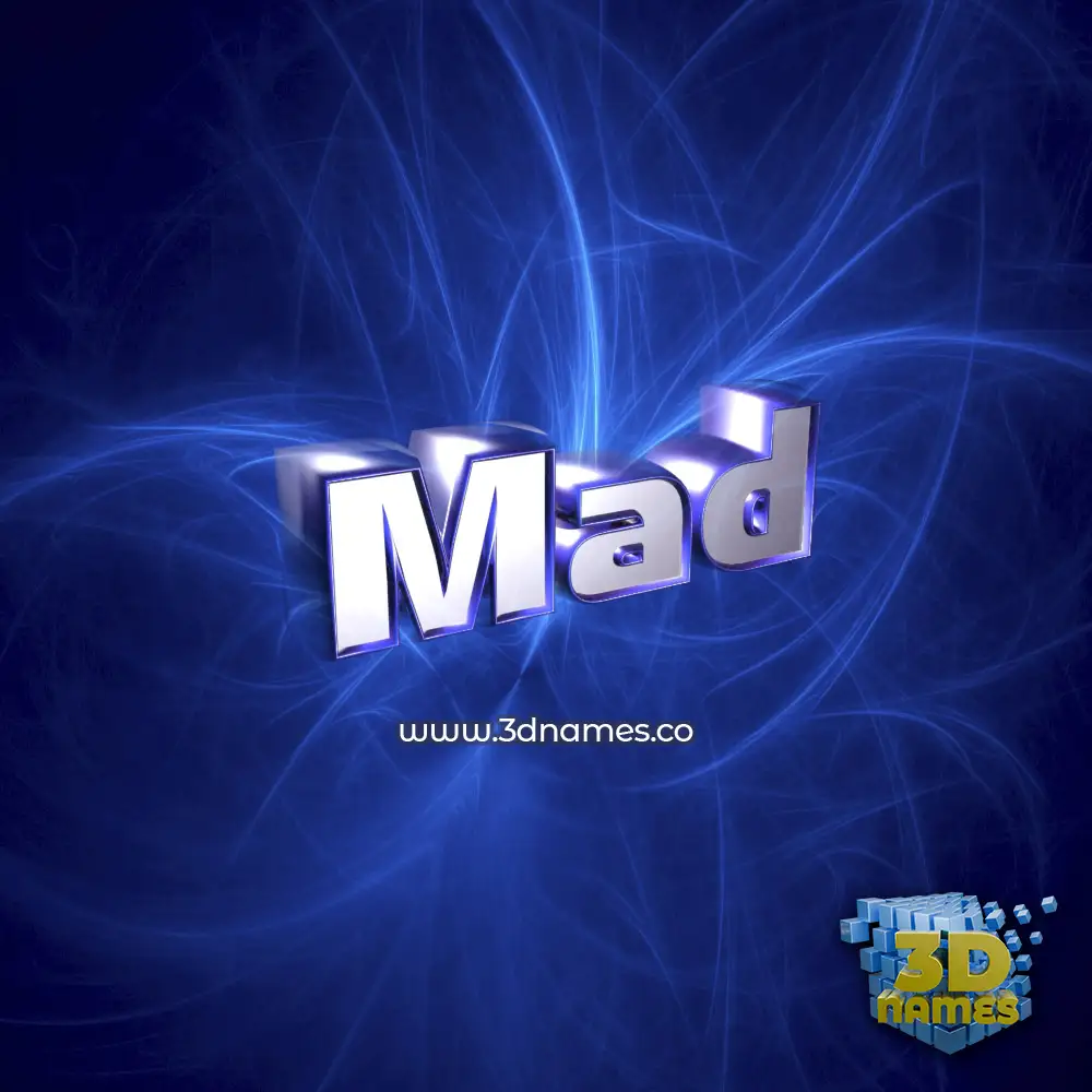 mad in Plasma style - 3D name wallpaper