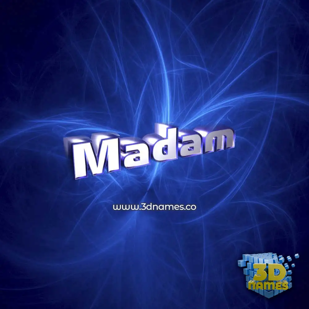 madam in Plasma style - 3D name wallpaper