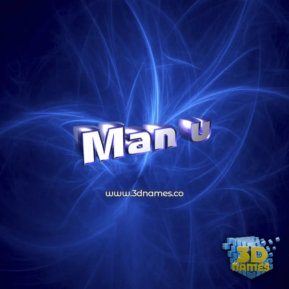 man u in Plasma style - 3D name wallpaper