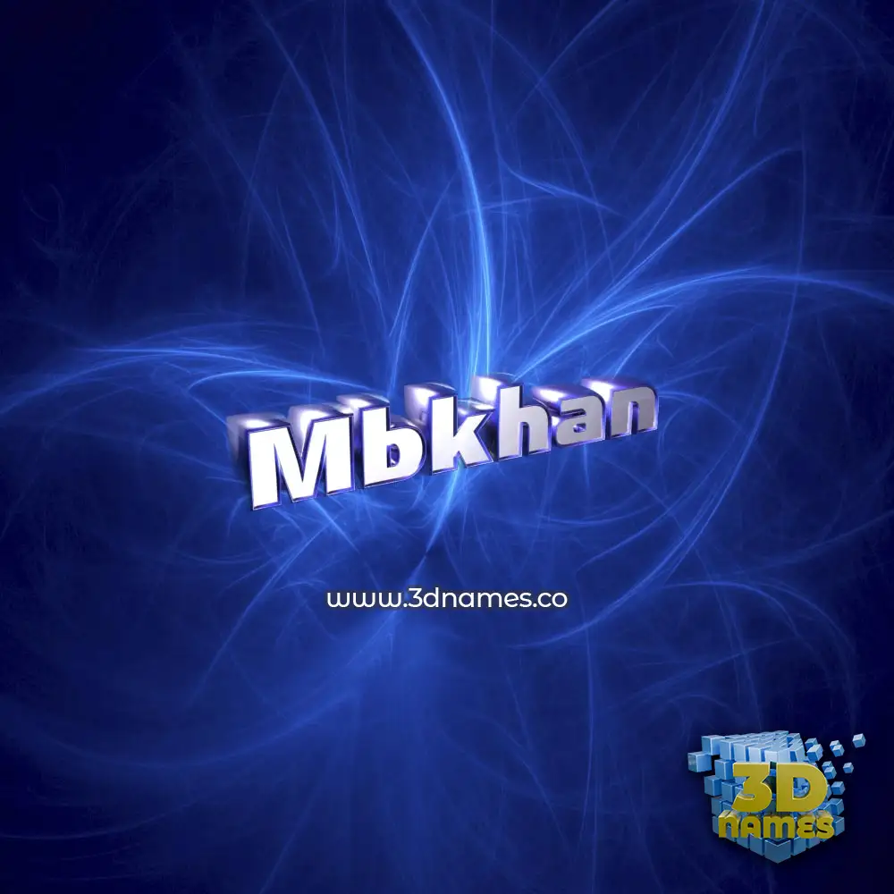 mbkhan in Plasma style - 3D name wallpaper