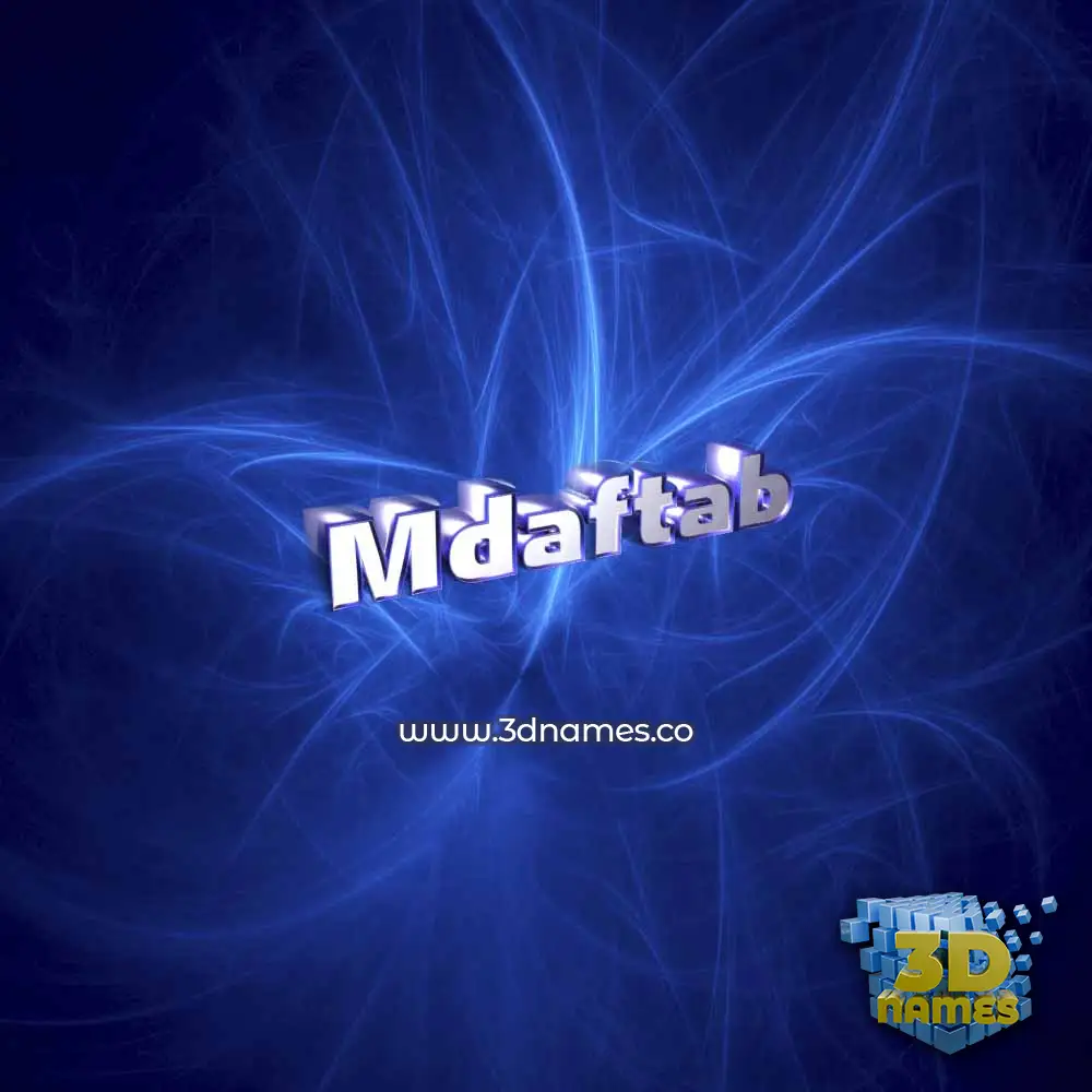 mdaftab in Plasma style - 3D name wallpaper