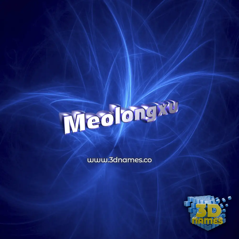 meolongxu in Plasma style - 3D name wallpaper