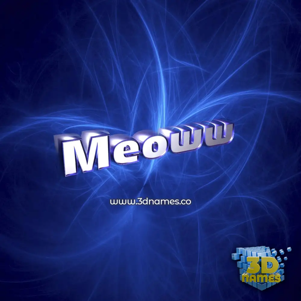 meoww in Plasma style - 3D name wallpaper