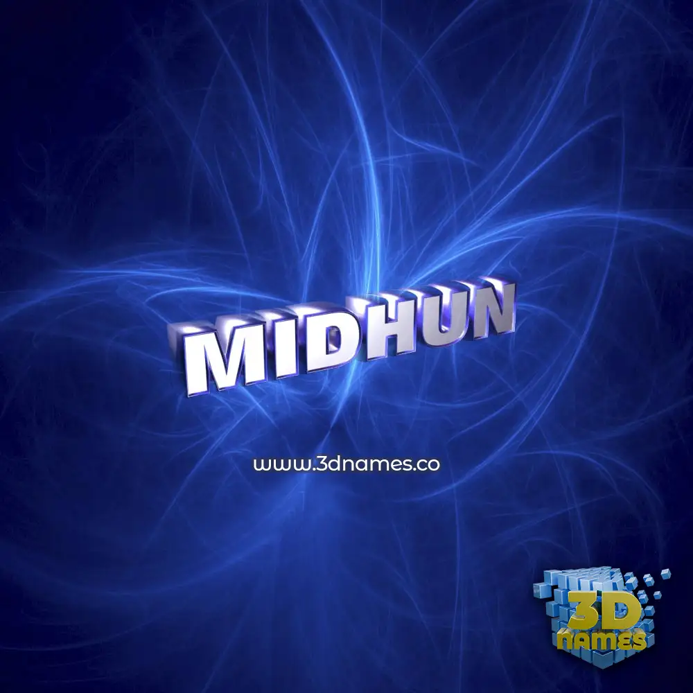 midhun in Plasma style - 3D name wallpaper
