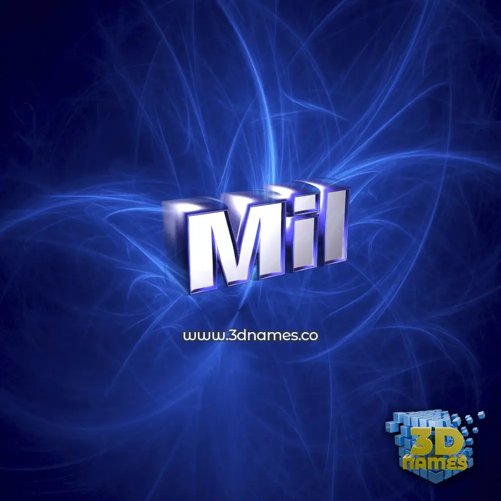 mil in Plasma style - 3D name wallpaper