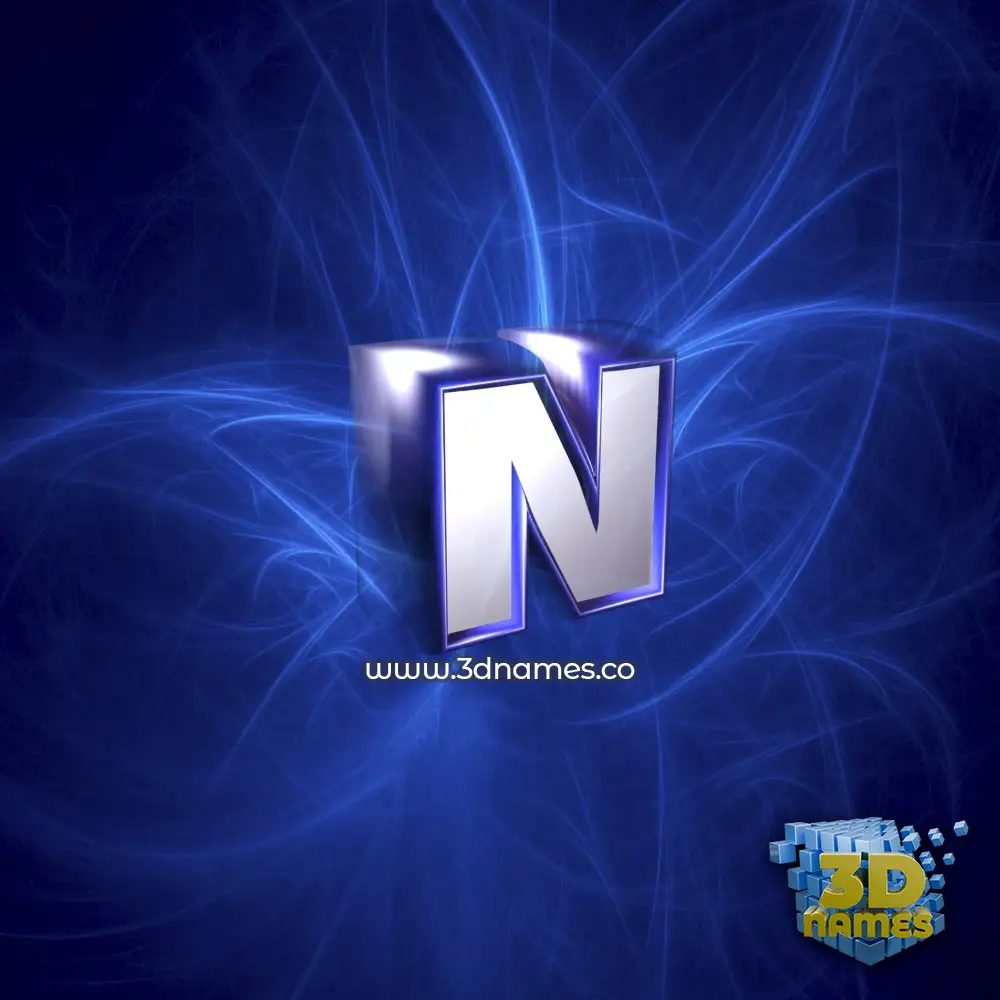 n in Plasma style - 3D name wallpaper