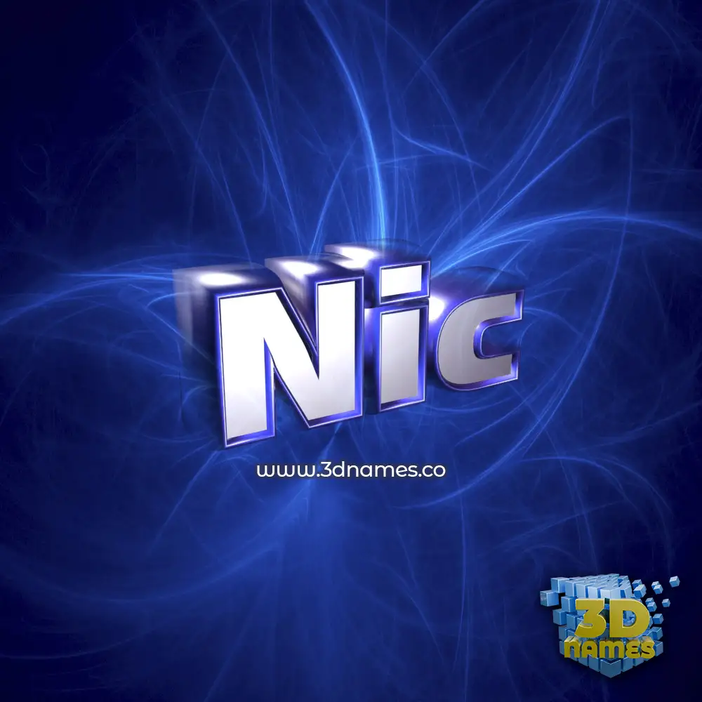 nic in Plasma style - 3D name wallpaper