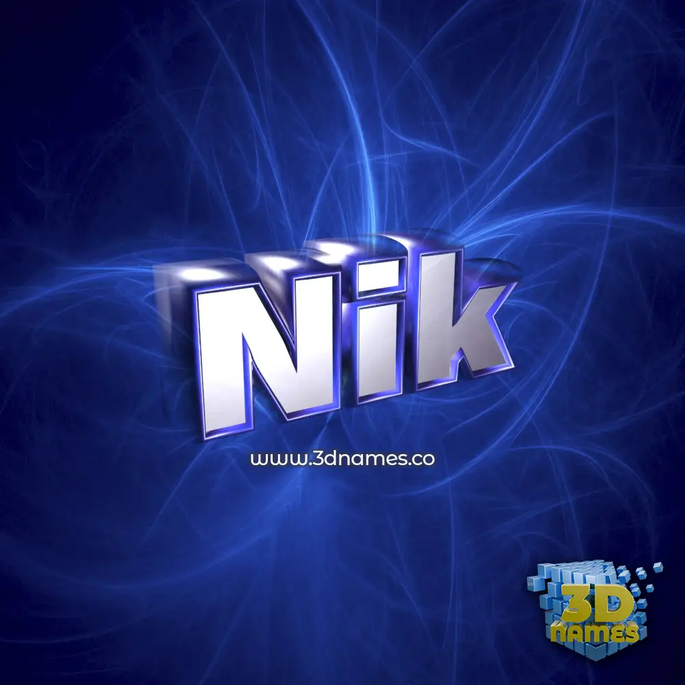 nik in Plasma style - 3D name wallpaper