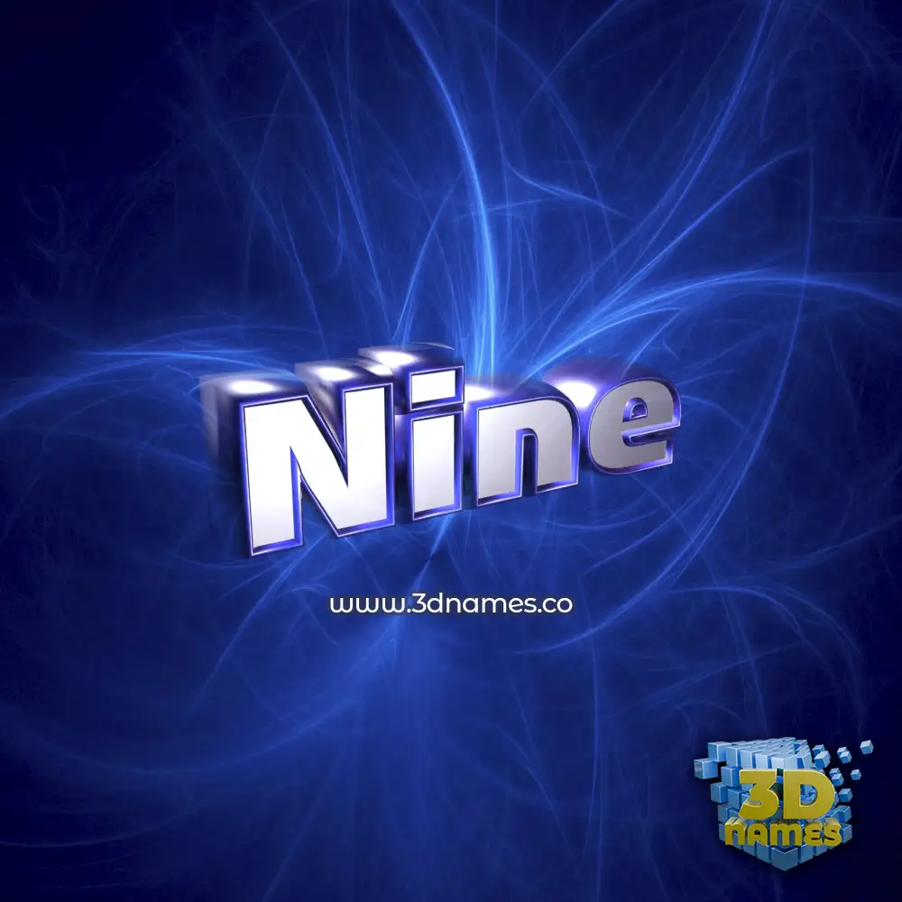 nine in Plasma style - 3D name wallpaper
